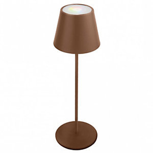 VELAMP Lampada da tavolo LED Josephine, 15 x 12 x 42,5 cm, Struttura e Paralume in metallo Marrone