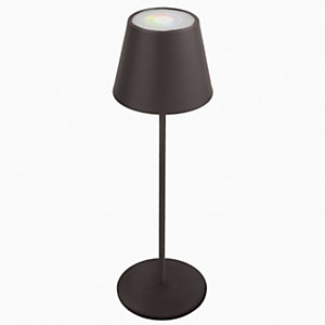 VELAMP Lampada da tavolo LED Josephine, 15 x 12 x 42,5 cm, Struttura e Paralume in metallo Nero