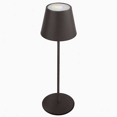VELAMP Lampada da tavolo LED Josephine, 15 x 12 x 42,5 cm, Struttura e Paralume in metallo Nero - 1