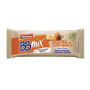 VENTURA Bio Barretta BBMix Difesa, Uvetta, Anacardi, Albicocca, Banana, 30 g (confezione 24 pezzi)