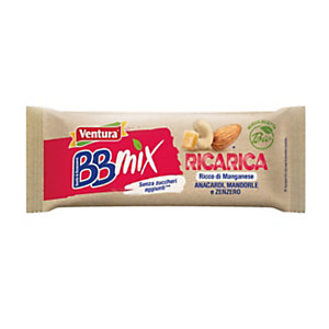 VENTURA Bio Barretta BBMix Ricarica, Anacardi, Mandorle, Zenzero, 30 g (confezione 24 pezzi)