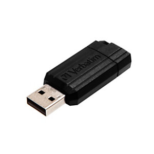 Verbatim Clé USB 2.0 rétractable PinStripe 128 Go - Noir