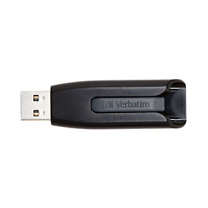 Verbatim Clé USB V3 de 32 Go, 32 Go, USB Type-A, 3.2 Gen 1 (3.1 Gen 1), 80 Mo/s, Slide, Noir, Gris 49173