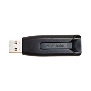 Verbatim Clé USB V3 de 64 Go, 64 Go, USB Type-A, 3.2 Gen 1 (3.1 Gen 1), Sans capuchon, Noir, Gris 49174