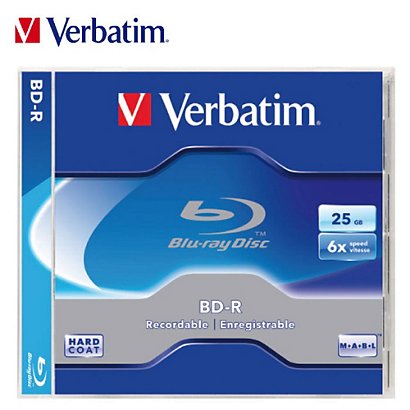 Verbatim Disco Blu-Ray BD-R 25 GB scrivibile, Velocità 6x - 1