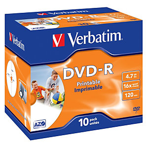 Verbatim DVD-R grabable caja estándar 4,7 GB.