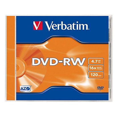 Verbatim DVD-RW 4,7 GB / 120 minuti, Riscrivibili, Velocità 4x, Confezione da 5 con custodia trasparente - 1