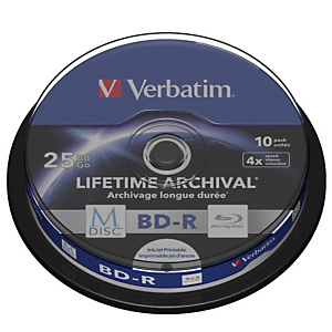 Verbatim MDISC™ BluRay R, 25 GB, Stampabile inkjet, Spindle (confezione 10 pezzi)