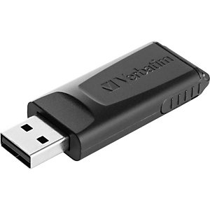 Verbatim Memoria USB 2.0 Slider, 128 Gb, Negro