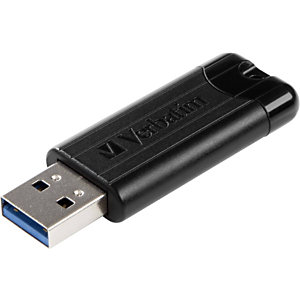 Verbatim Memoria USB 3.2 PinStripe, 128 Gb, Negro