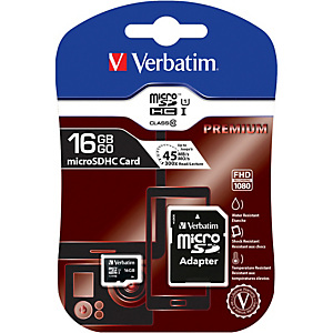 Verbatim - Micro SDHC Classe 10 fino a 45mb/sec - 44082 - 16GB Verbatim - Micro SDHC Classe 10 fino a 45mb/sec - 44082 - 16GB