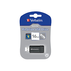 Verbatim Pen drive PinStripe, USB 2.0, 16 GB, Nero