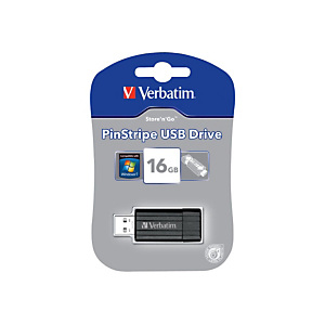 Verbatim Pen drive PinStripe, USB 2.0, 16 GB, Nero Verbatim Pen drive PinStripe, USB 2.0, 16 GB, Nero