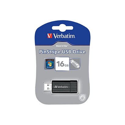 Verbatim Pen drive PinStripe, USB 2.0, 16 GB, Nero - 1