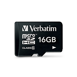 Verbatim Premium, 16 Go, MicroSDHC, Classe 10, 10 Mo/s, 10 Mo/s, Noir 44010