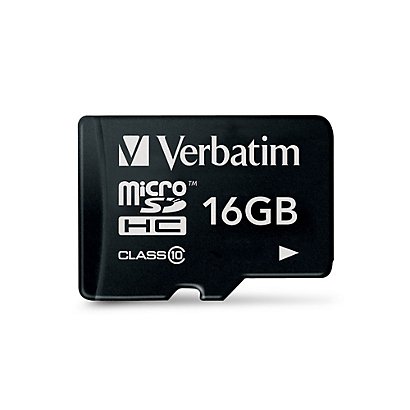 Verbatim Premium, 16 Go, MicroSDHC, Classe 10, 10 Mo/s, 10 Mo/s, Noir 44010 - 1