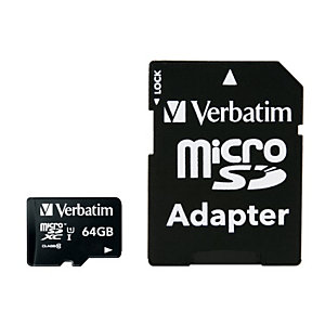 Verbatim Premium, 64 Go, MicroSDXC, Classe 10, 70 Mo/s, Noir 44084