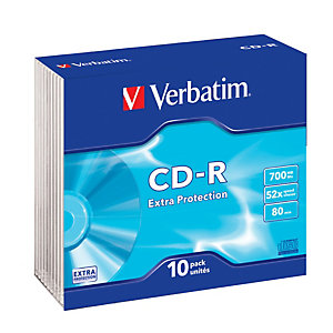 Verbatim - Scatola 10 CD-R DataLife Extra Protection - slim case - 52X