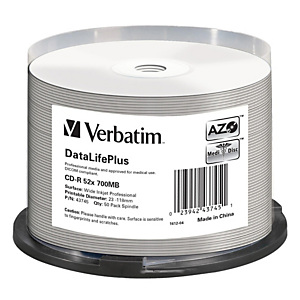 Verbatim - Scatola 50 CD-R Data Life Plus - spindle 1X-52X - 43745 - 700MB Verbatim - Scatola 50 CD-R Data Life Plus - spindle 1X-52X - 43745 - 700MB