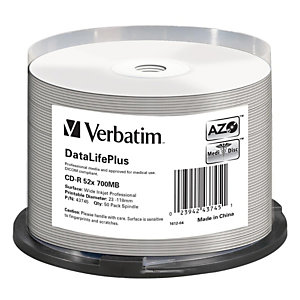 Verbatim - Scatola 50 CD-R Data Life Plus - spindle 1X-52X - 43745