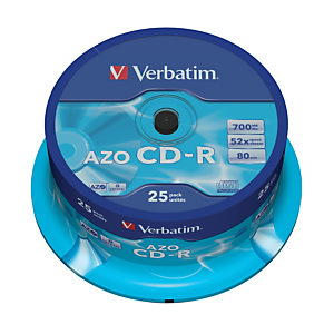 Verbatim Spindle de 25 CD-R grabables 700 MB Verbatim Spindle de 25 CD-R grabables 700 MB
