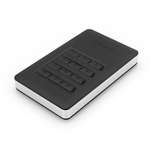 Verbatim Store 'n' Go® Secure Hard Disk portatile con tastierino di accesso, 2 TB, USB 3.1, Nero