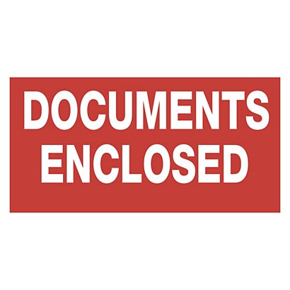Verpakkingsetiketten "Documents enclosed" 60x30mm