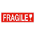 Verpakkingsetiketten glas/fragile (rood) 74x105mm - 6