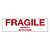 Verpakkingsetiketten glas/fragile (rood) 74x105mm - 11