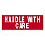Verpakkingsetiketten "Handle with care" rood 38x51mm - 5