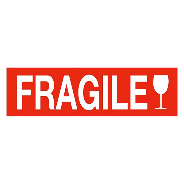 Verpakkingsetiketten "Handle with care" rood 74x105mm - 6