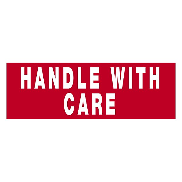 Verpakkingsetiketten "Handle with care" rood 74x105mm - 5