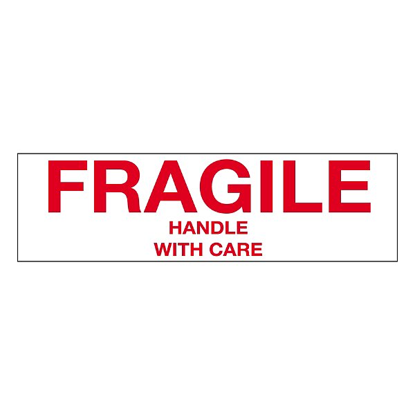 Verpakkingsetiketten "Handle with care" rood 74x105mm - 11