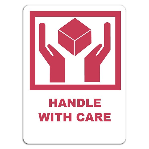 Verpakkingsetiketten "Handle with care" rood 74x105mm - 3