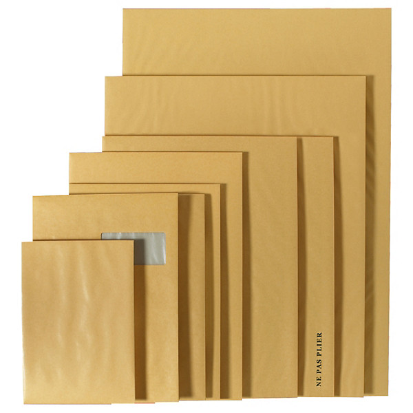 Versandtasche mit Papprückwand, braun 450  x 650 mm - 1