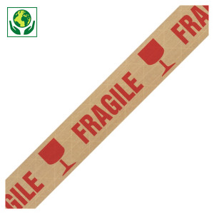 Versterkte gegomde kleefband met voorbedrukte boodschap Raja - Fragile