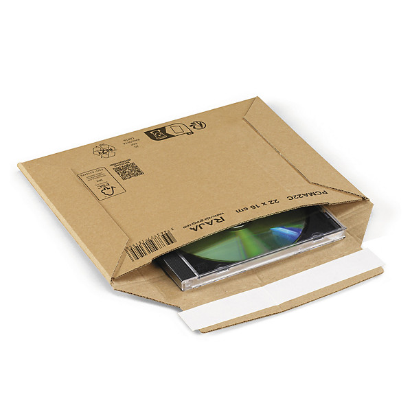 Versterkte kartonnen envelop met zelfklevende sluiting bruin RAJA 25x20 cm - 1