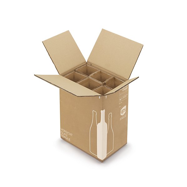 Verzenddoos met manuele kruisverdeling voor 2 flessen 20,2 x 10,5 x 37 cm - 3