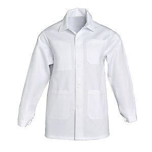Veste de travail en coton blanc, taille XL