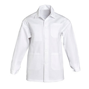 Veste de travail en coton blanc, taille XL