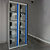 Vestiaire  2 colonnes 5 cases gris/ bleu  portes plexi  à serrure E10 à code électronique - 1