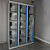 Vestiaire  3 x 5 cases gris/ bleu  portes plexi  à serrure E10 à code électronique - 1