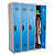 Vestiaire monobloc Confort industrie propre 4 cases gris/bleu, H 180 x P 50 x l 120 cm - 1
