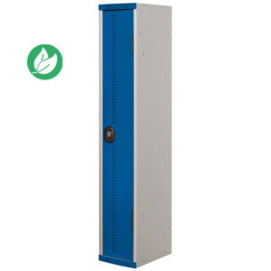 Vestiaire métal Team Color industrie salissante - 1 colonne L.40 cm - Corps Gris - Porte Bleu Vestiaire métal Team Color industrie salissante - 1 colonne L.40 cm - Corps Gris - Porte Bleu