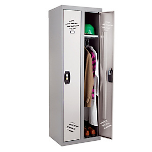Vestiaires monobloc Confort Industrie propre 2 cases, toit plat, gris / gris Vestiaires monobloc Confort Industrie propre 2 cases, toit plat, gris / gris