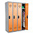 Vestiaires monobloc Confort Industrie propre 4 cases, toit plat, gris / orange - 1