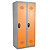 Vestiaires monobloc Confort Industrie salissante 2 cases, toit plat, gris / orange - 1