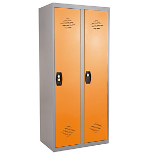 Vestiaires monobloc Confort Industrie salissante 2 cases, toit plat, gris / orange Vestiaires monobloc Confort Industrie salissante 2 cases, toit plat, gris / orange