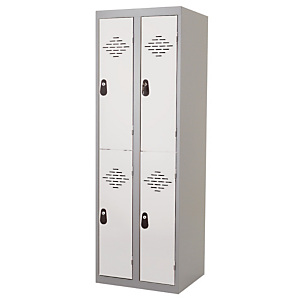 Vestiaires Multicases monoblocs 2 colonnes 2 cases gris / gris largeur 300 mm Vestiaires Multicases monoblocs 2 colonnes 2 cases gris / gris largeur 300 mm