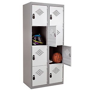 Vestiaires Multicases monoblocs 2 colonnes 4 cases gris / gris Vestiaires Multicases monoblocs 2 colonnes 4 cases gris / gris